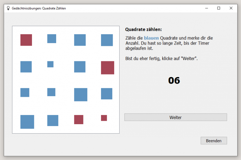 Bild des Programms: Übung Quadrate zählen