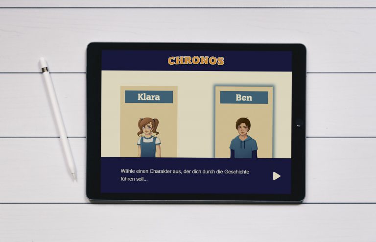 Chronos Charakterauswahl auf Tablet