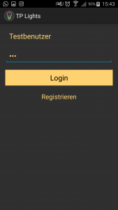Bild Login mit eingegebenen Daten