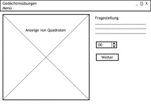 Wireframe für Aufgabe "Quadrate zählen"