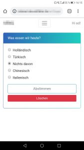Screenshot Umfrage abstimmen - Mobile Version